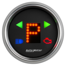 Växelindikator 52mm INCL INDICATORS Svart DIAL Blå LED BRIGHT SUPER BZL